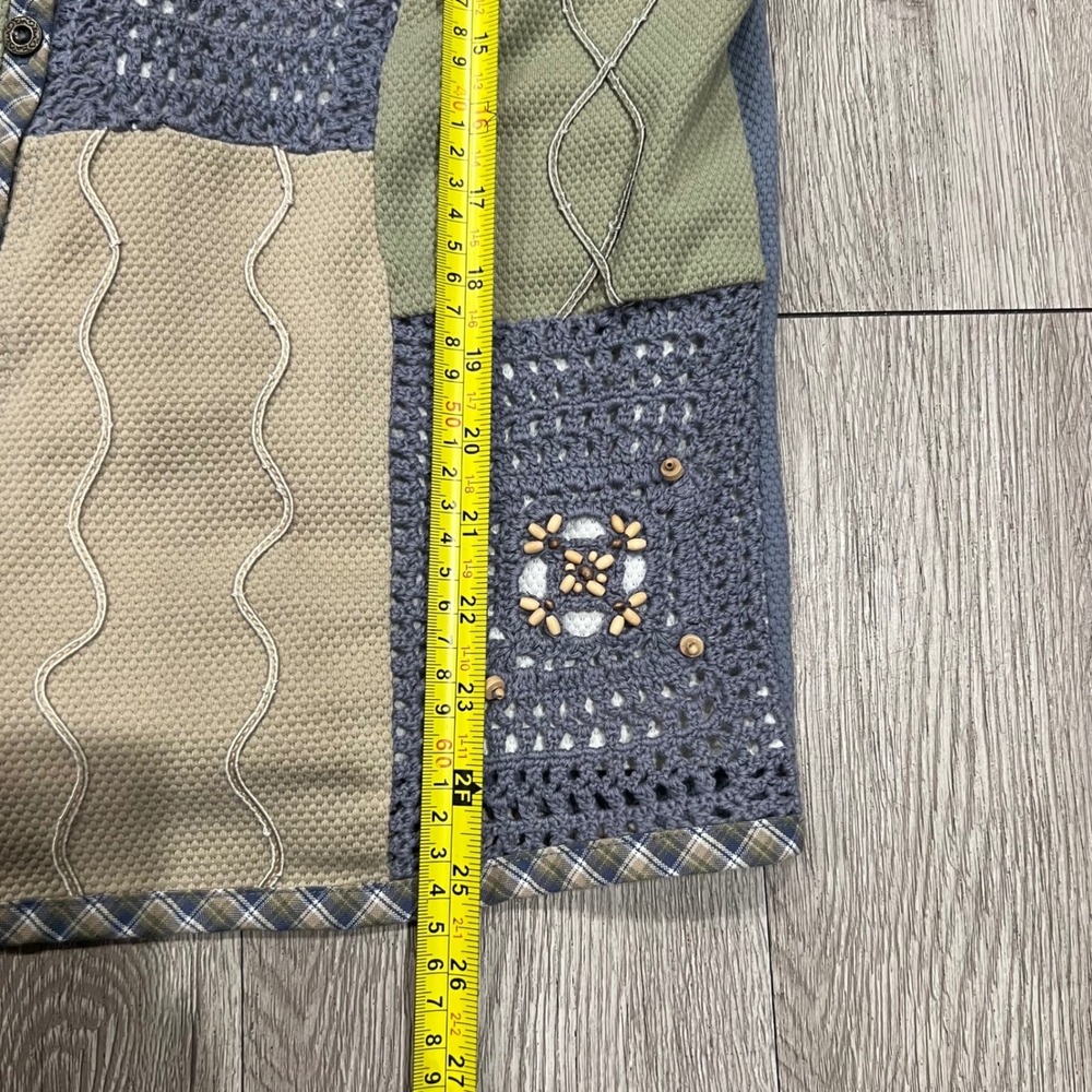 Alfred Dunner Patchwork Crochet Button Front Top … - image 4